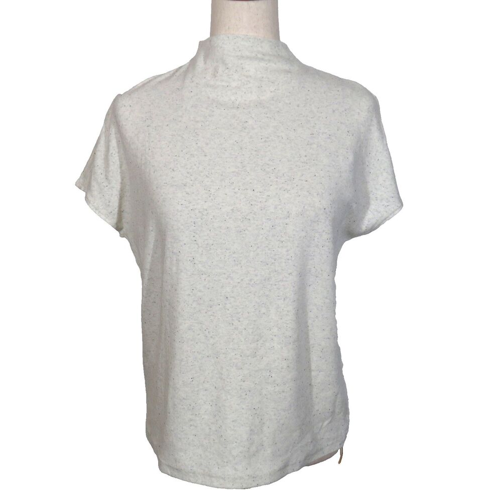 OGL Speckled Soft Stretchy Cotton Blend Mock Neck Padded Brami Top Size Medium - Picture 9 of 11